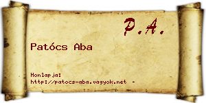Patócs Aba névjegykártya
